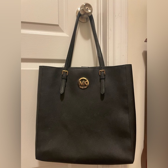Michael Kors leather black shoulder bag tote - Picture 1 of 15